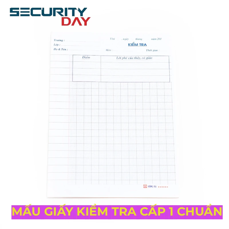mẫu giấy kiểm tra cấp 1 chuẩn nhất hiện nay
