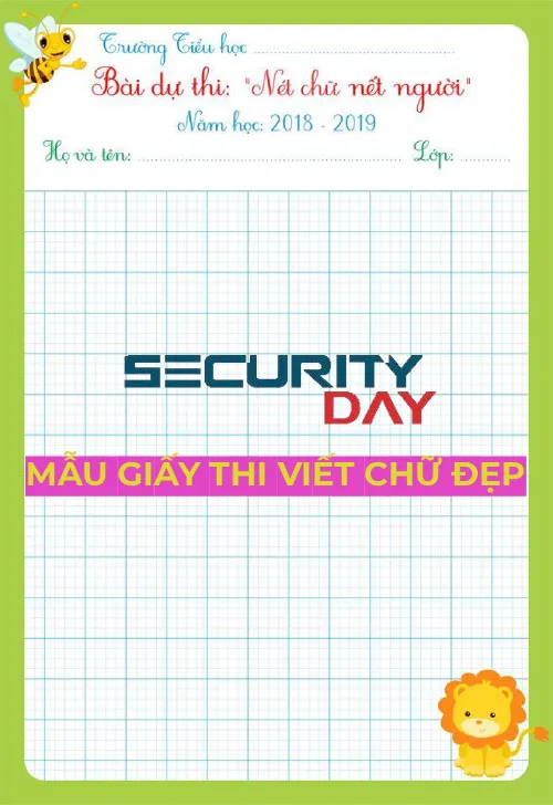 mẫu giấy thi viết chữ đẹp chuẩn
