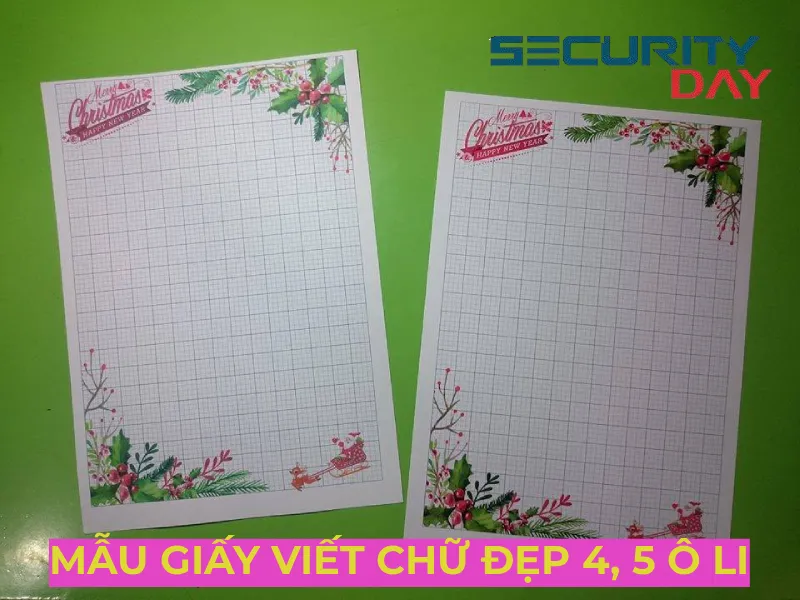 mẫu giấy viết chữ đẹp 4 và 5 ô li